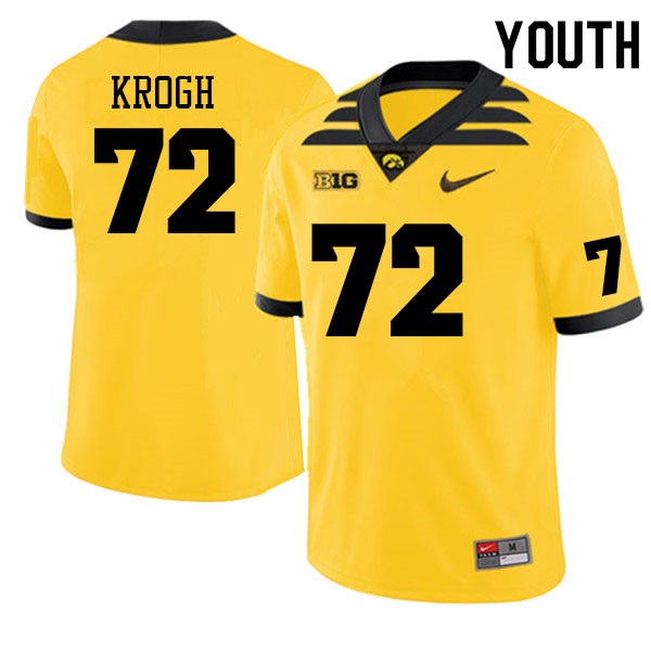 Youth #72 Kale Krogh Iowa Hawkeyes College Football Alternate Jerseys Sale-Gold - Click Image to Close
